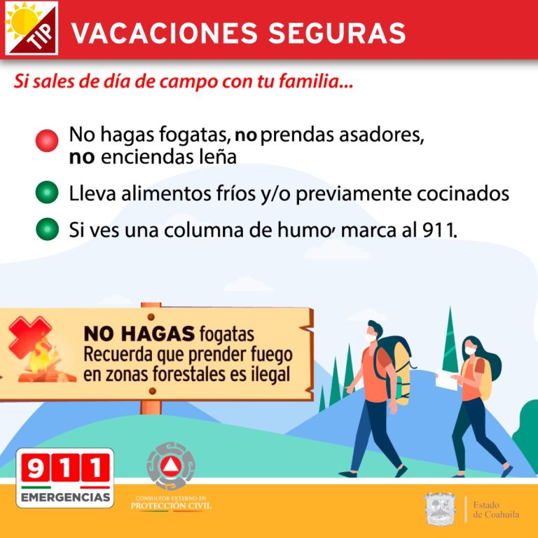 Emite Protección Civil Coahuila recomendaciones para evitar incendios forestales en Semana Santa