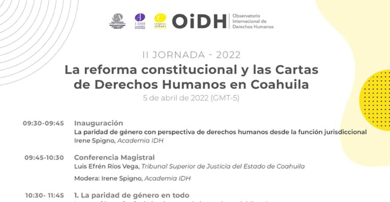 Invita AIDH al Observatorio “La Reforma Constitucional y las Cartas de Derechos Humanos en Coahuila”