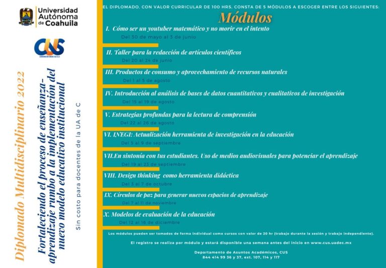 Invitan al Diplomado “Fortaleciendo el proceso de enseñanza-aprendizaje rumbo a la implementación del Nuevo Modelo Educativo Institucional”