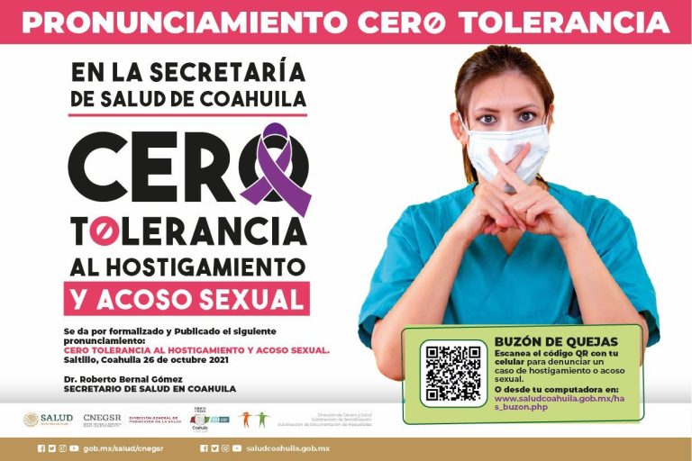 Salud Coahuila se suma a la política pública para prevenir el acoso y el hostigamiento sexual