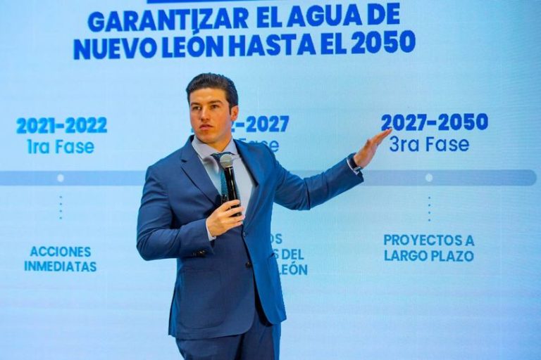 Samuel García anuncia plan maestro para garantizar agua en Nuevo León