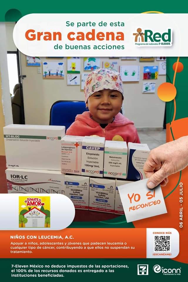 Invitan a participar en campaña de redondeo en tiendas Seven Eleven a favor de Niños con Leucemia