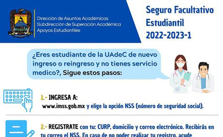 Convoca UA de C a los alumnos de nuevo ingreso a tramitar su Seguro Facultativo para el ciclo 2022-2023