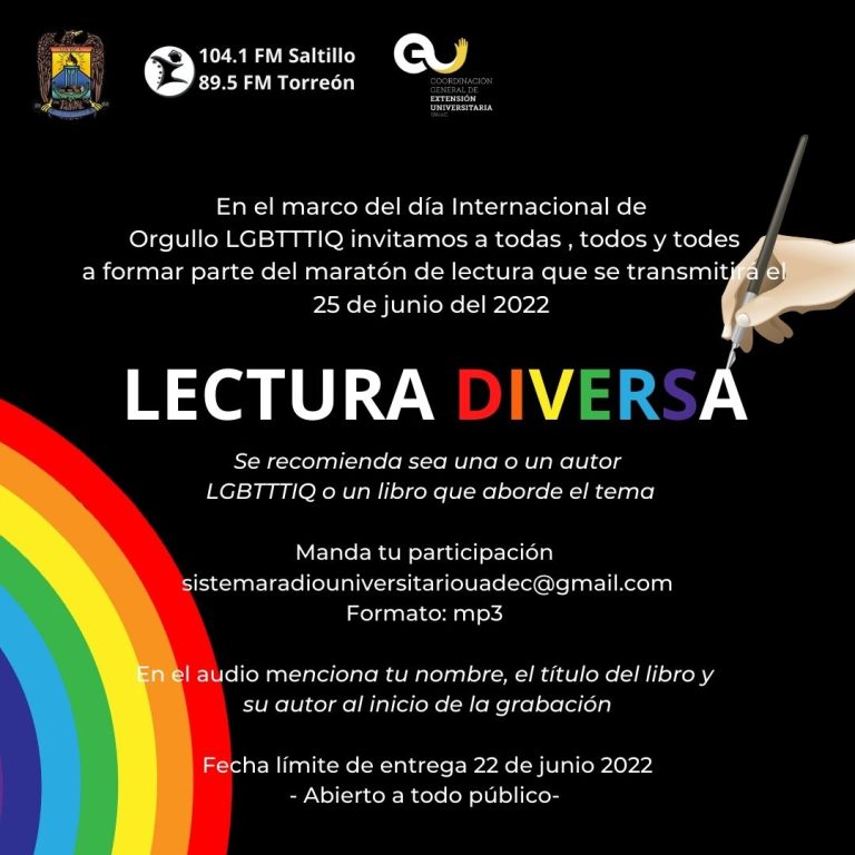 Invita Radio Universidad al Primer Maratón de Lectura Diversa