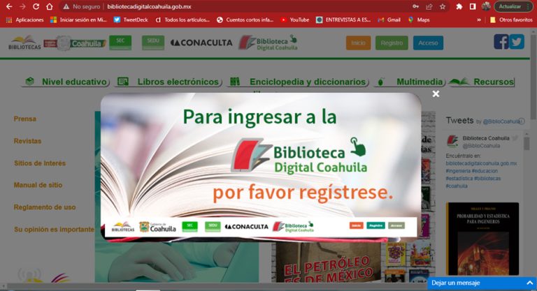 Biblioteca Digital Coahuila: miles de títulos gratuitos