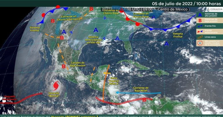 Huracán “Bonnie” se intensifica a categoría 3