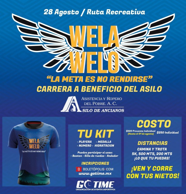 Organizan carrera “Wela y Welo” a beneficio del Asilo Ropero del Pobre 