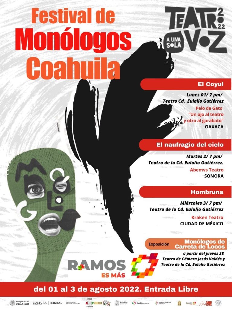 Invitan a disfrutar del Festival de Monólogos Coahuila “Teatro a Una Sola Voz”  en Ramos Arizpe