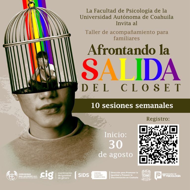 Invita Facultad de Psicología de la UA de C al Taller de acompañamiento “Afrontando la salida del closet”