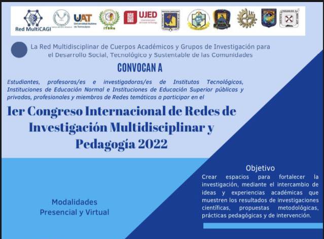 Invita UA de C al Primer Congreso Internacional de Redes de Investigación Multidisciplinar y Pedagogía 2022