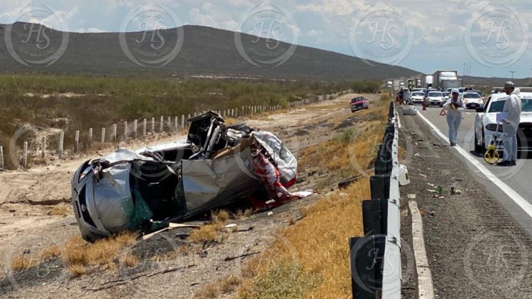 Muere mujer en accidente carretero en la autopista Saltillo-Torreón