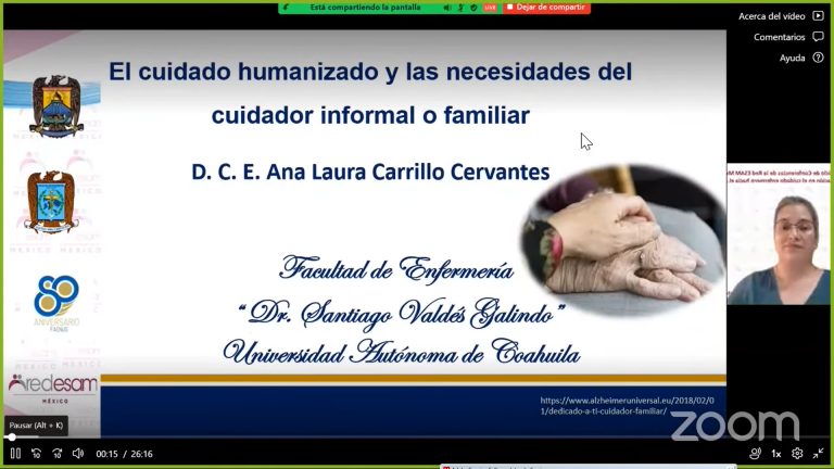 Se realiza en la UA de C el ciclo de videoconferencias “la humanización en el cuidado enfermero hacía el adulto mayor”