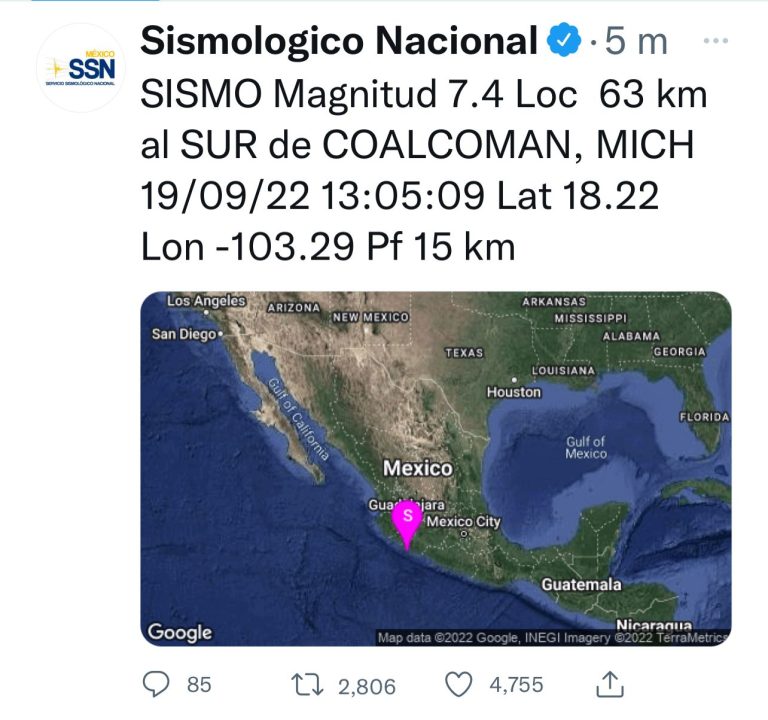 Tras simulacro por 19S tiembla de nuevo en México; fue de 7.4