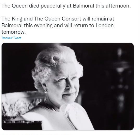 Reina Isabel muere a los 96 años