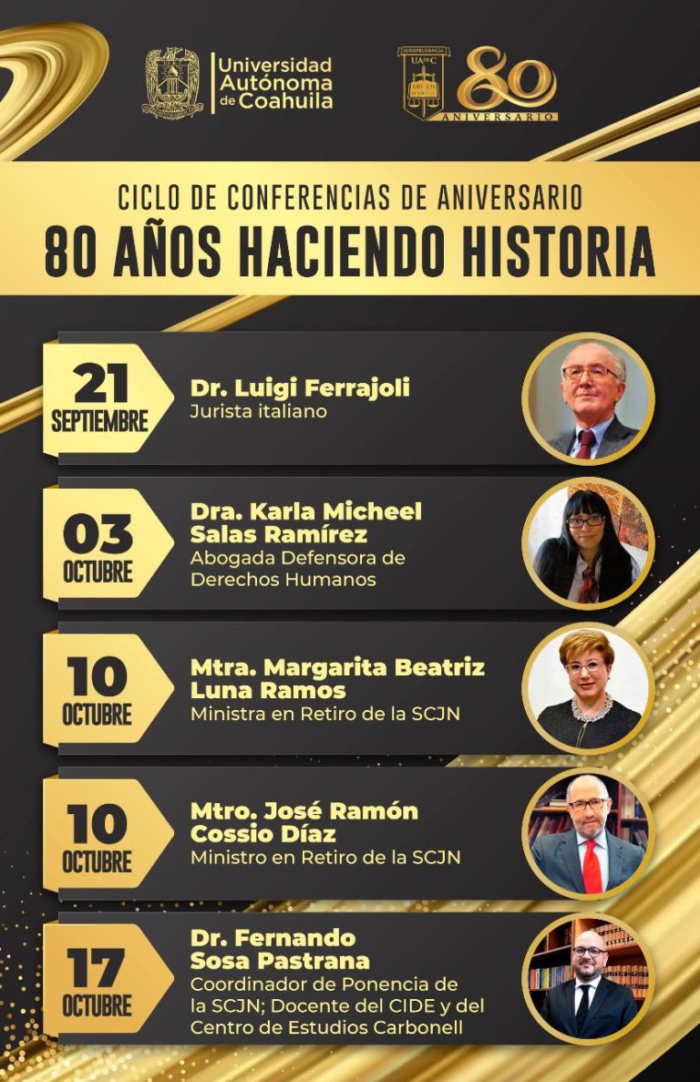 Tendrá Facultad de Jurisprudencia ciclo de conferencias por su 80 aniversario