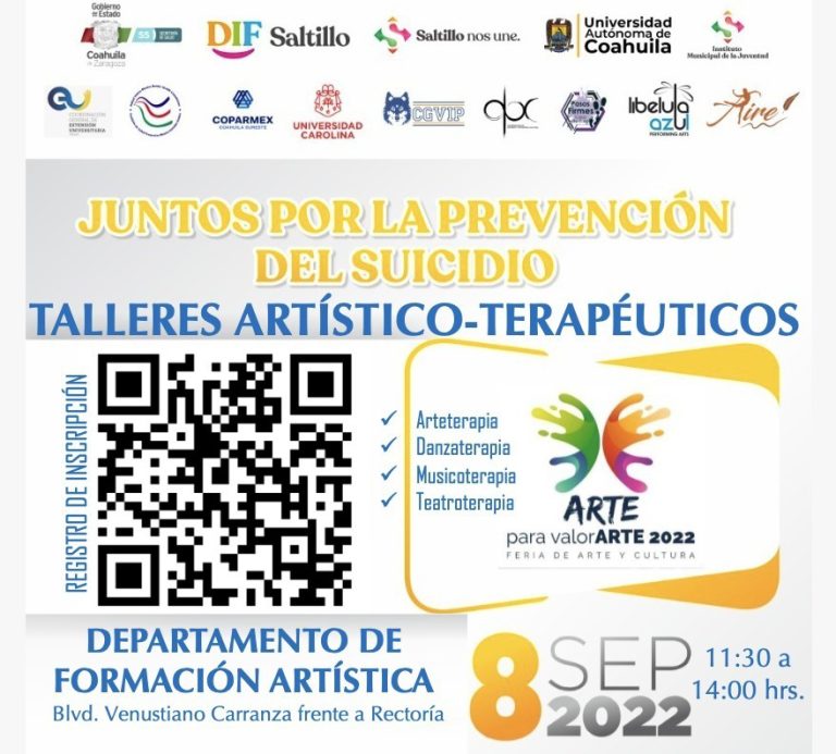 Ven y participa a la Feria de Arte y Cultura “Arte para ValorArte”: Juntos por la Prevención del Suicidio