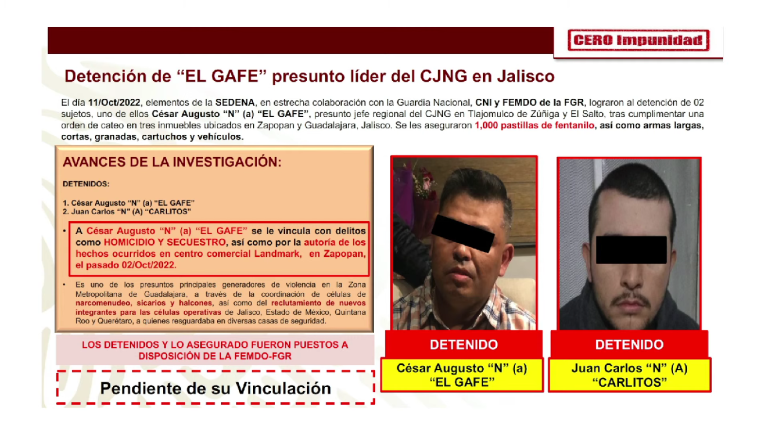 SSPC destaca detención de “El Gafe”, presunto jefe regional del CJNG