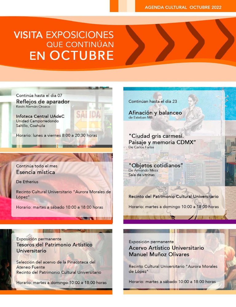 Disfruta de los eventos culturales que prepara la UA de C para el mes de octubre