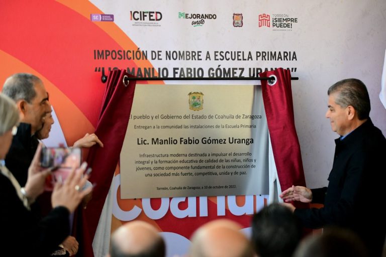 En La Laguna, inaugura MARS obras de infraestructura educativa e hidráulica por más 15 mdp