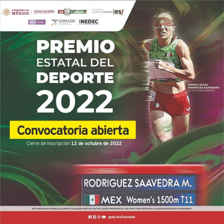 Sigue abierta la convocatoria para el premio Estatal del Deporte Coahuila 2022