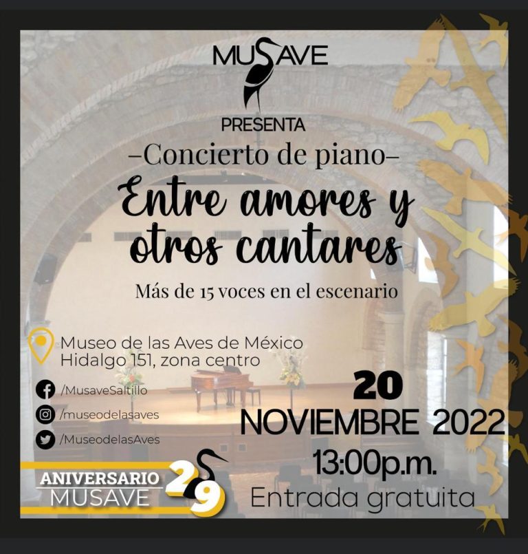 Con concierto de piano, concluirán este domingo festejos por el 29 aniversario del MUSAVE