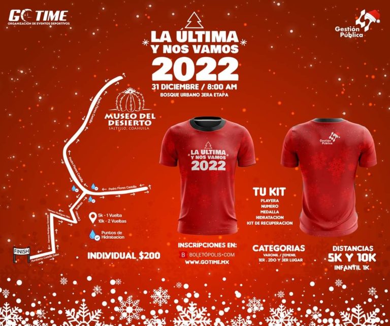 Invitan a saltillenses a carrera 10 y 5K “La última y nos vamos”, este 31 de diciembre