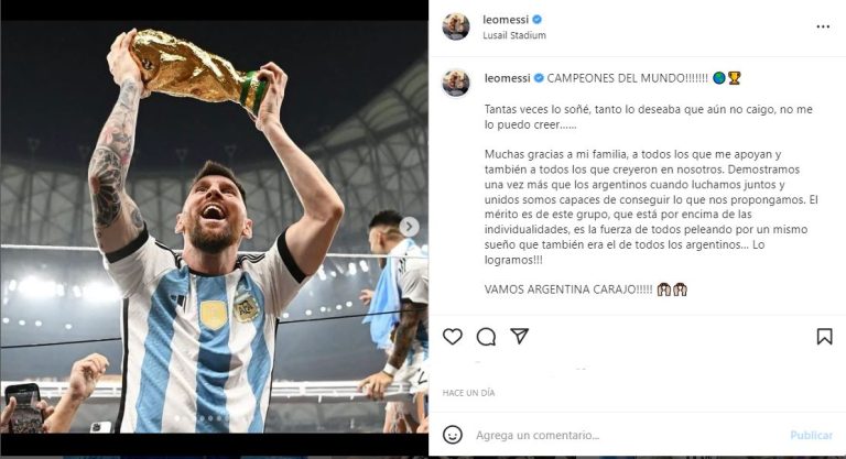 La celebración de Messi, “post” con más “me gusta” en historia de Instagram