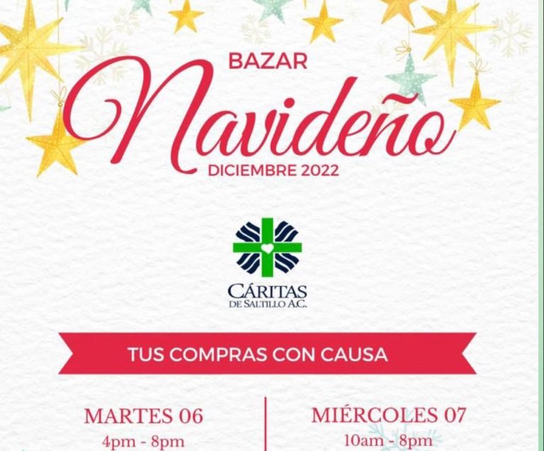 Realizarán Bazar Navideño para apoyar a Cáritas de Saltillo 