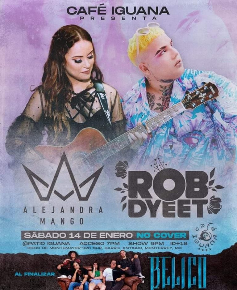 Alejandra Mango llega en concierto al Café Iguana, lo acompaña el artista saltillense Rob Dyeet