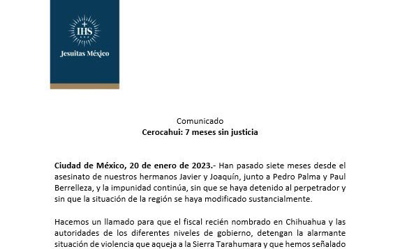 Compañía de Jesús denuncia violencia en la sierra Tarahumara