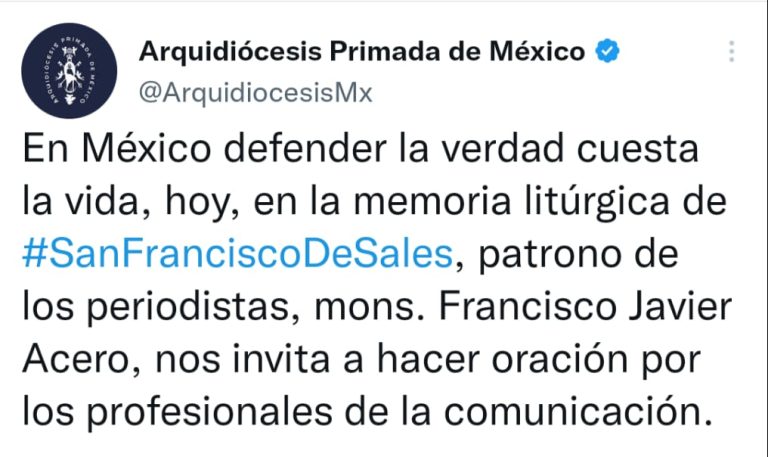 Defender la verdad en México cuesta la vida: Arquidiócesis