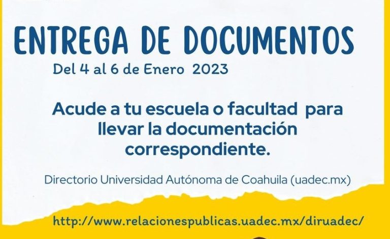 Del 4 al 6 de enero alumnos de nuevo ingreso de la UA de C realizarán proceso de inscripción para el semestre enero-junio 2023