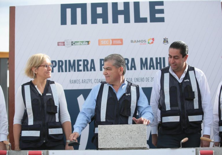 Encabeza Miguel Riquelme ceremonia de colocación de primera piedra de la nueva planta de Mahle