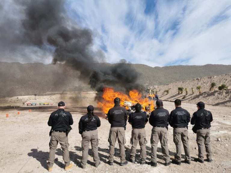 Incinera FGR más de 100 kilos de droga en Coahuila