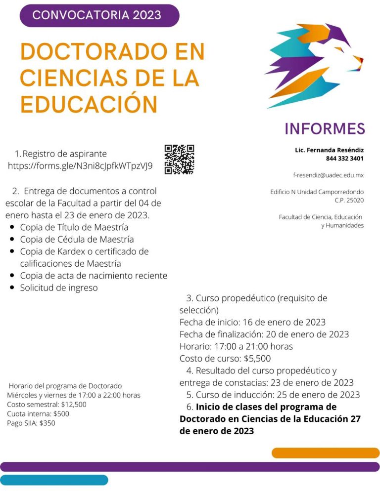 La FCEyH de la UA de C abre su convocatoria para inscribirse en los programas de Posgrados en Educación