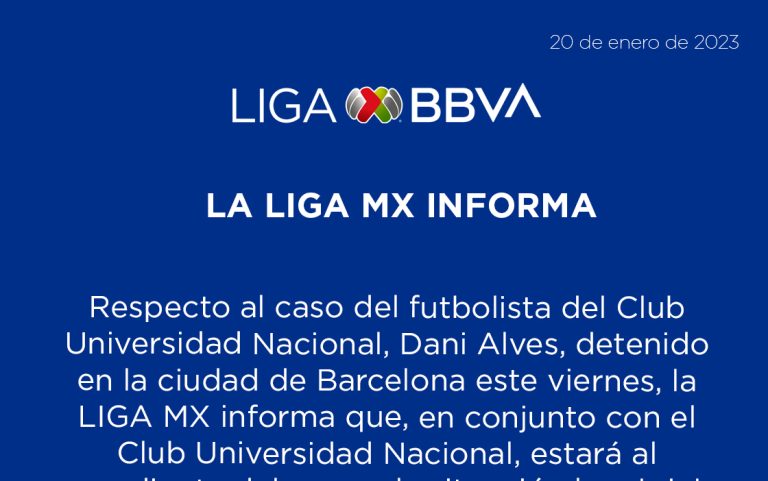 Liga MX se pronuncia sobre la detención de Dani Alves en Barcelona