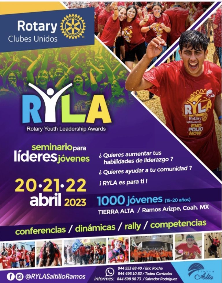 Rotarios de Ramos Arizpe invitan a jóvenes líderes a participar en el RYLA 2023 