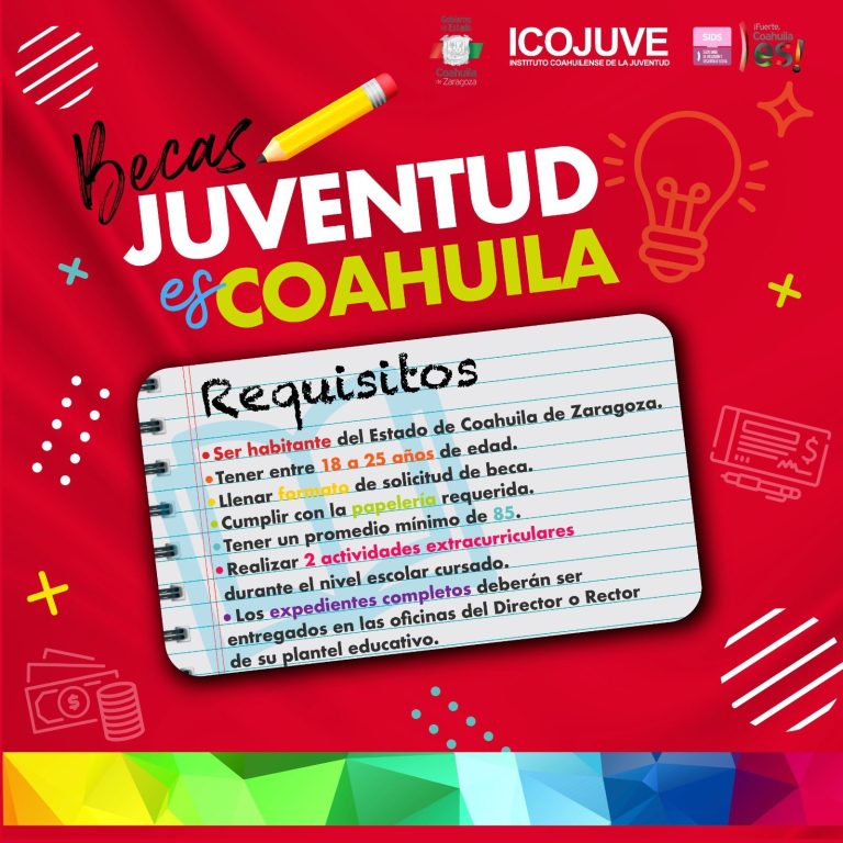 Convoca ICOJUVE a concursar por la beca ‘Juventud – Es Coahuila´