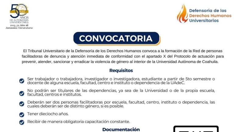 Convoca UA de C a su comunidad universitaria a ser parte de la Red de Personas Facilitadoras de Denuncia y Atención Inmediata