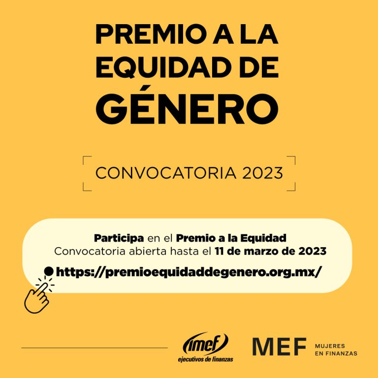 Lanza IMEF convocatoria para segunda edición del Premio a la Equidad de Género 2023