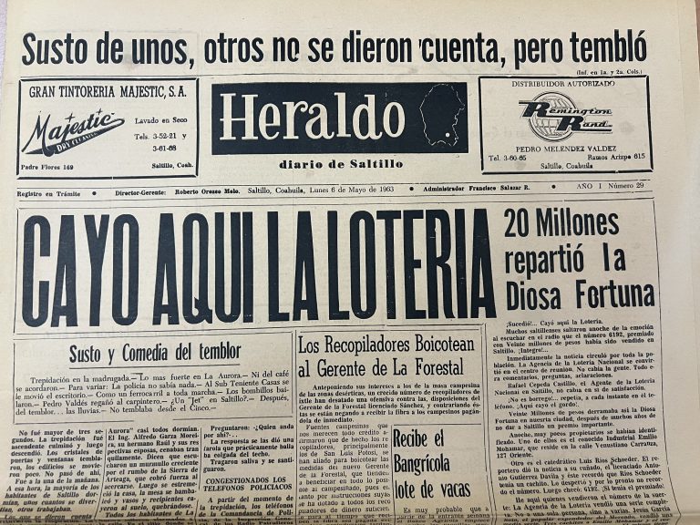 Bitácora 60: ¡Cayó la lotería en Saltillo… y tembló el mismo día!