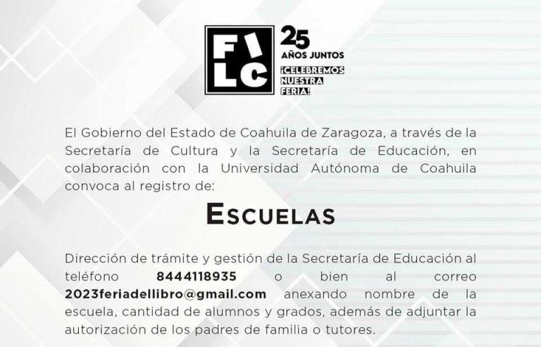 Abren registro para visita de escuelas a la FILC 2023