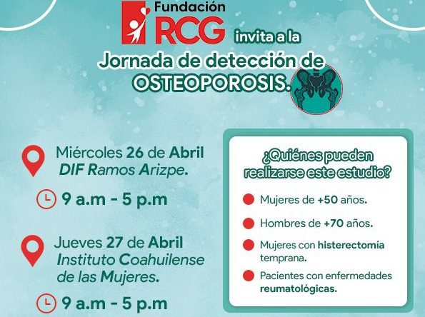 Invitan a Jornada de Detección de Osteoporosis en DIF Ramos Arizpe