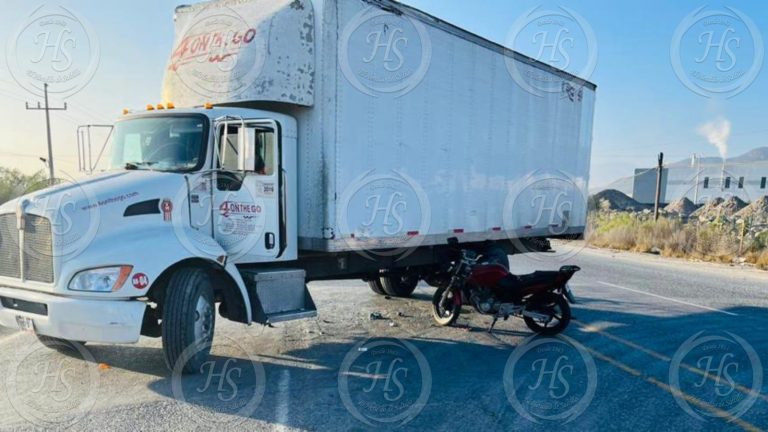 Motociclista resulta lesionado en accidente sobre la antigua carretera a Monclova