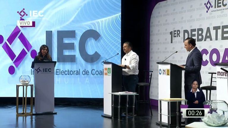Realiza IEC primer debate entre candidatos a la gubernatura de Coahuila