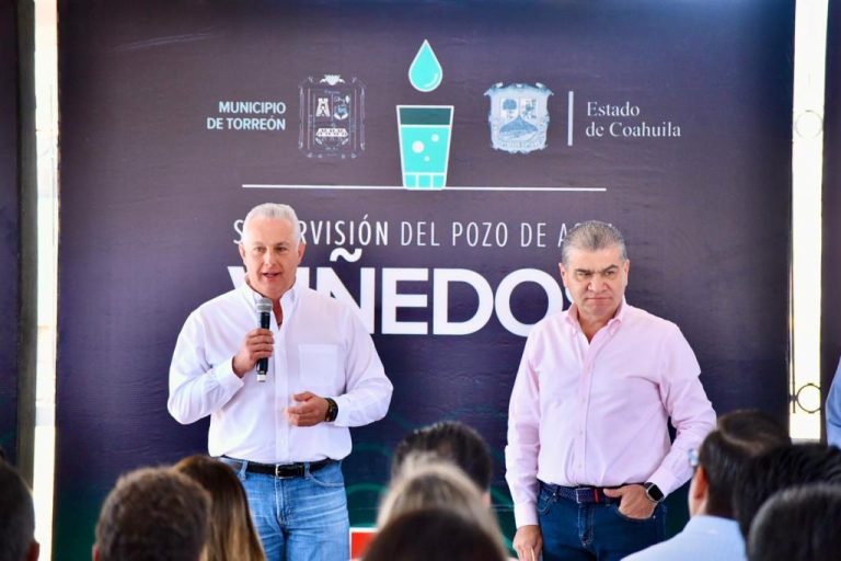 Supervisan alcalde Román Cepeda y MARS operación del pozo de agua Viñedos II en Torreón