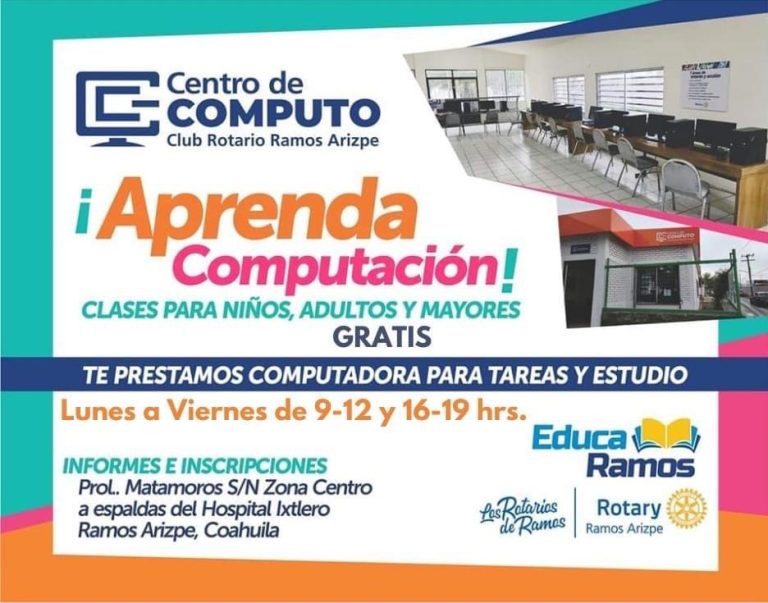 Club Rotario de Ramos Arizpe te invita a participar en cursos de computación 