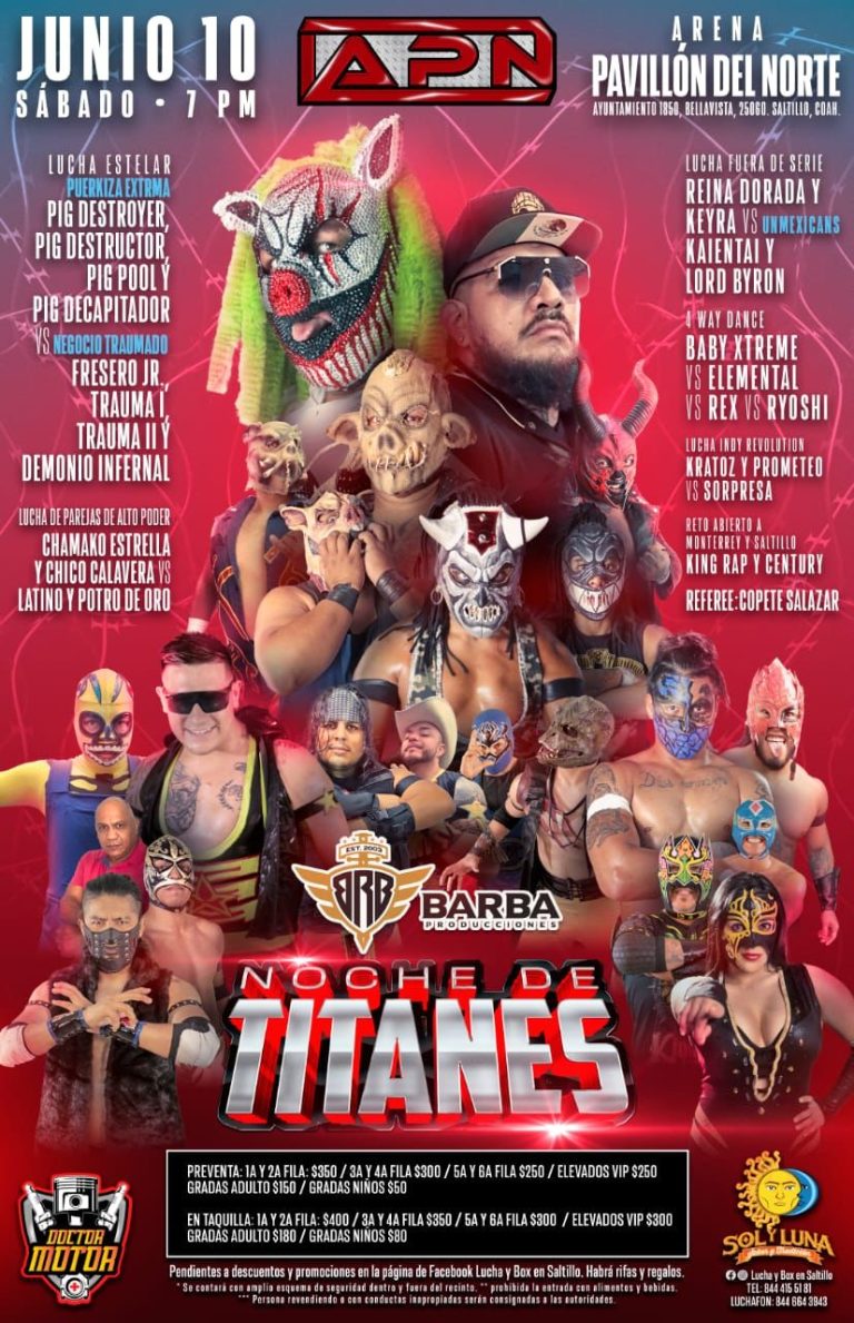 Llegará a Saltillo el espectáculo de Lucha Libre “Noche de Titanes”