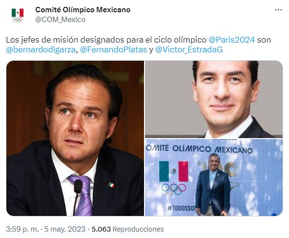 Bernardo de la Garza encabezará Delegación Mexicana en París 2024