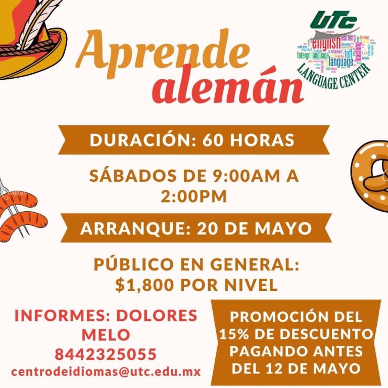 Convoca UTC a inscribirse en curso de idioma alemán 